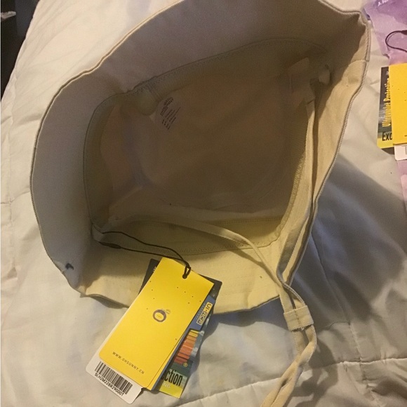 Oh Sunny beige fisherman bucket hat with arm covers & bag carrier NWT - Picture 8 of 8